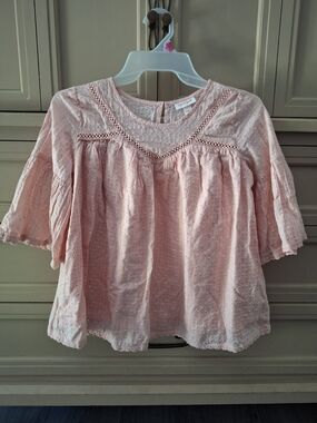 Cat And Jack Girls Cozy Pink And Silver Top Size 10/12